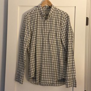 J Crew Grey/White Plaid Shirt Size M
